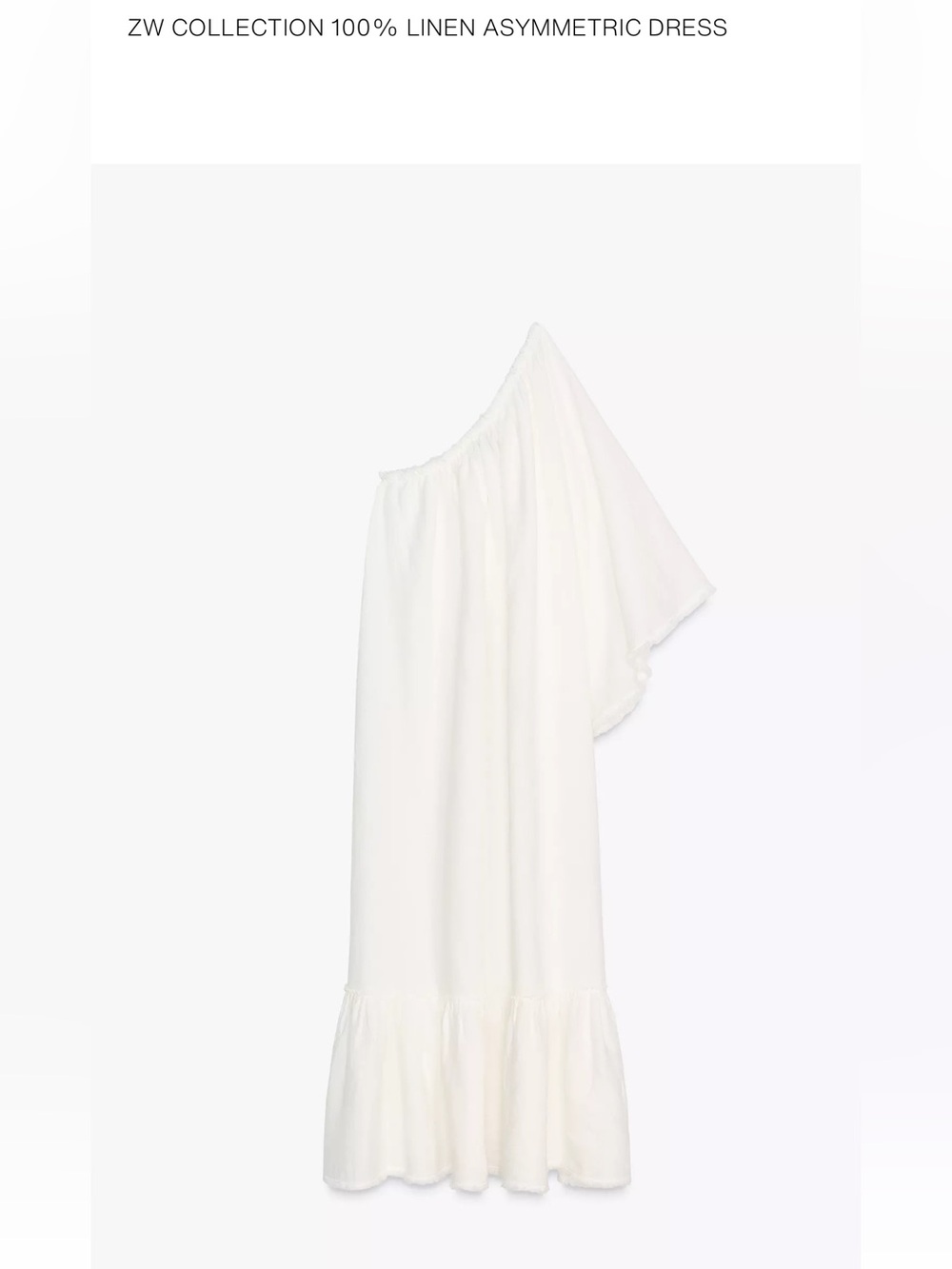 ZARA: ZW COLLECTION 100% LINEN ASYMMETRIC DRESS; SIZE XS; NWT